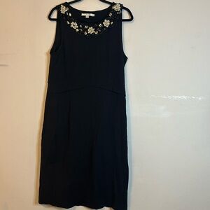 Boden Beaded Ponte Sheath Dress 12 Long